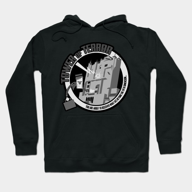 Tower of Terror - black and white Hoodie by brodiehbrockie